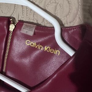 Calvin Klein Wine Leather Dress